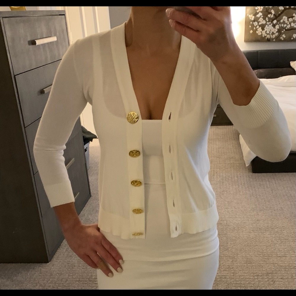COPY - EUC Tory Burch Cardigan XS white